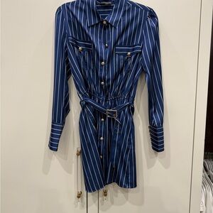 Generation Love Blue Striped Long Sleeve Dress